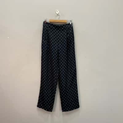 Seed Heritage Womens  Size 6 High Waisted Pants / Wide Leg Pants Black  / Polka Dot / White 