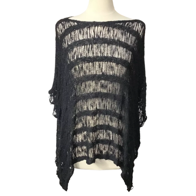 Keshet Black 'Popcorn' Loose Fit Top