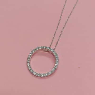 Silver 925 Circular Pendant Necklace