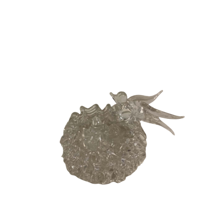 Vintage Miniature Spun Glass Birds Nest with Bird and Eggs