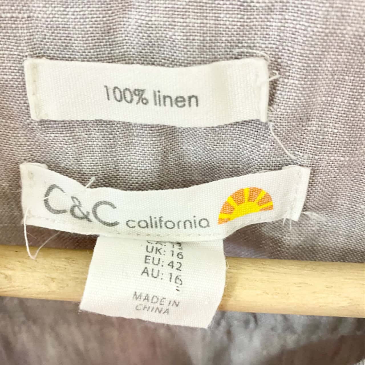 chinese dress ladies C&C California 100% Linen Tropical Print Mini Shift Dress Size Medium