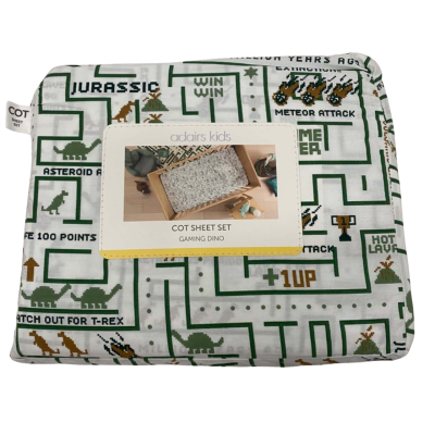 Adairs Kids Gaming Dino Cot Sheet Set