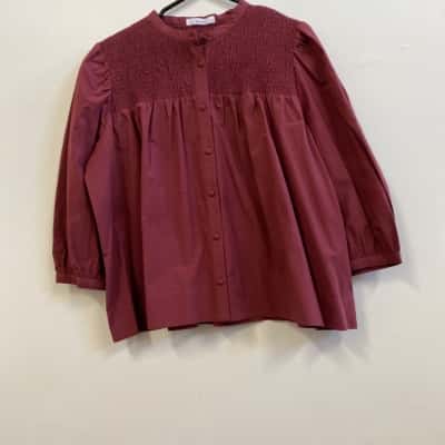 Morrison Womens  Size 4 Long Sleeve Top Brown 