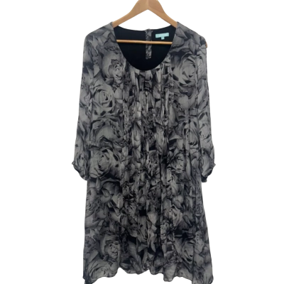 Blue Illusion Womens  Size XXL Midi Dress Black  / Grey 