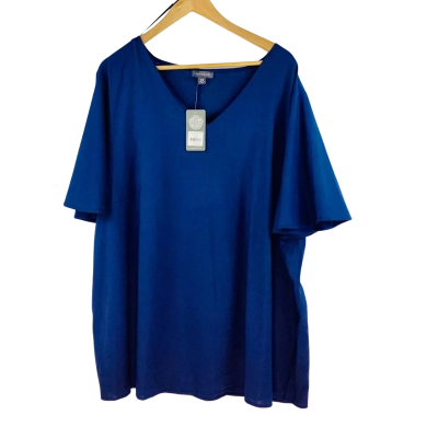 Autograph - Navy V-Neck Woven Top (Size 24)