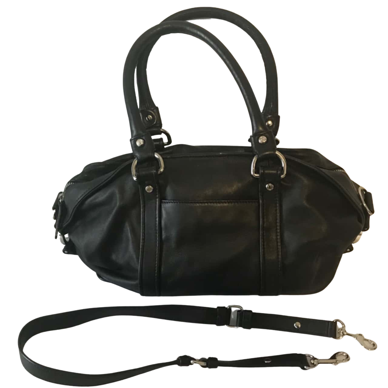 Oroton Womens Handbag Black Genuine Leather With Shoulder Strap