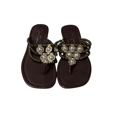 Jessica Simpson Brown Slip on Sandals - Size 6 1/2