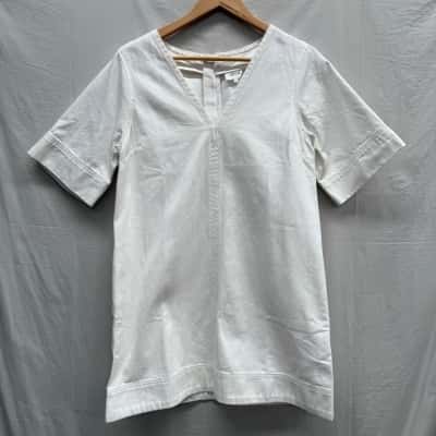 SEED White Denim Midi Dress Size 10 