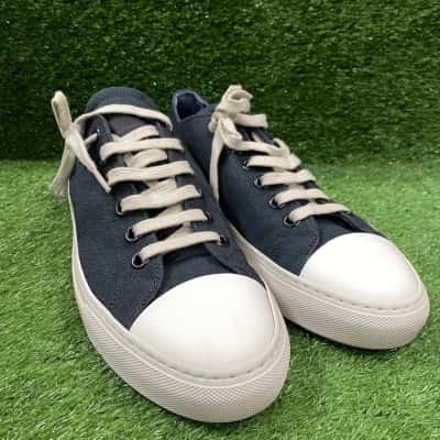 Common Projects Tournament Low Canvas Navy Blue Sneakers Size 42