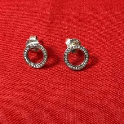 Women's Pandora Sterling Silver Sparkling Stud Earrings 