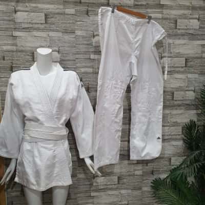 Adidas Mens/women  Size L Black  / White karate Gi/mu-ti AS IS