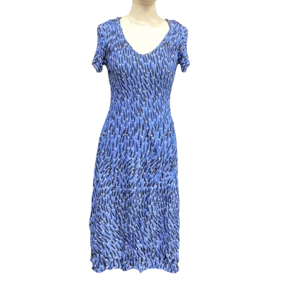 Alquema Womens  Size S Short Sleeve Dress  Black  / Blue 