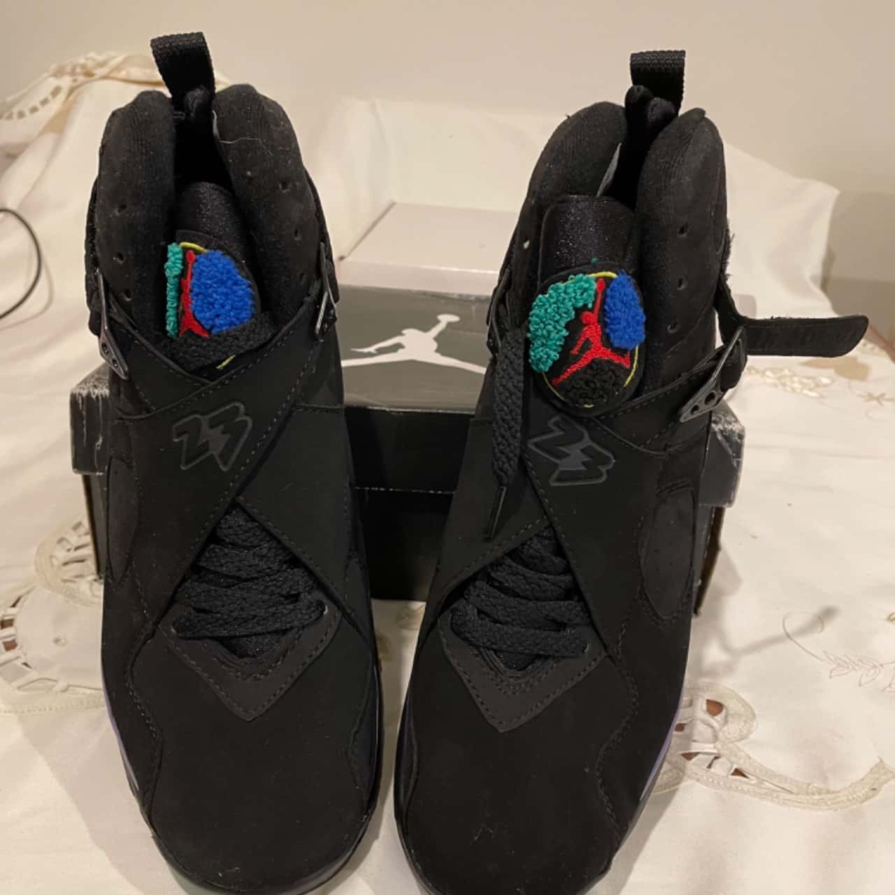 green purple and black jordans