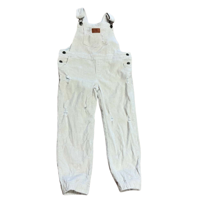 Salty Shreds Distressed Corduroy Overalls Size 4 Beige 