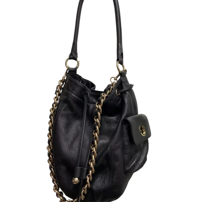 Oroton Black Leather  Bucket Bag 