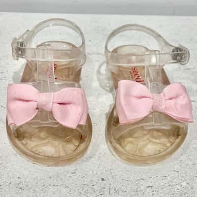 Seed Jelly Sandles w/Pink Bow Tie 12-18 mnths