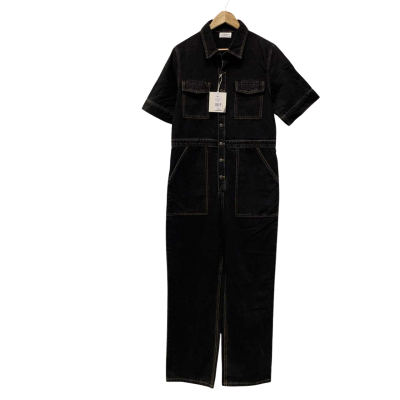 Jag Womens  Size 12 / M Short Sleeve Jumpsuit Washed Black  