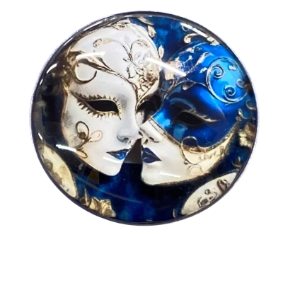  Womens circular masquerade image 3.5cm Brooch 