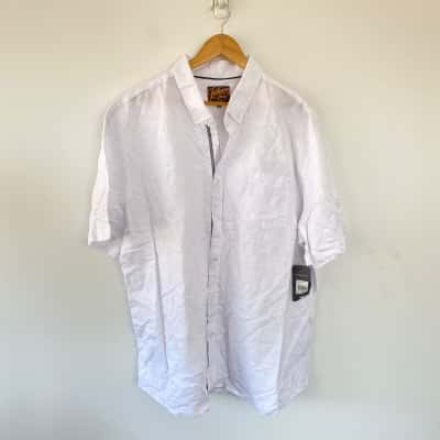 Johnny Bigg White Fresno Linen Shirt  Size XXXXXL 