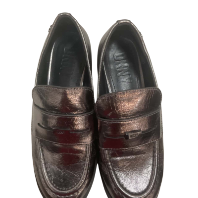 Women’s DKNY Size 37 silver loafers