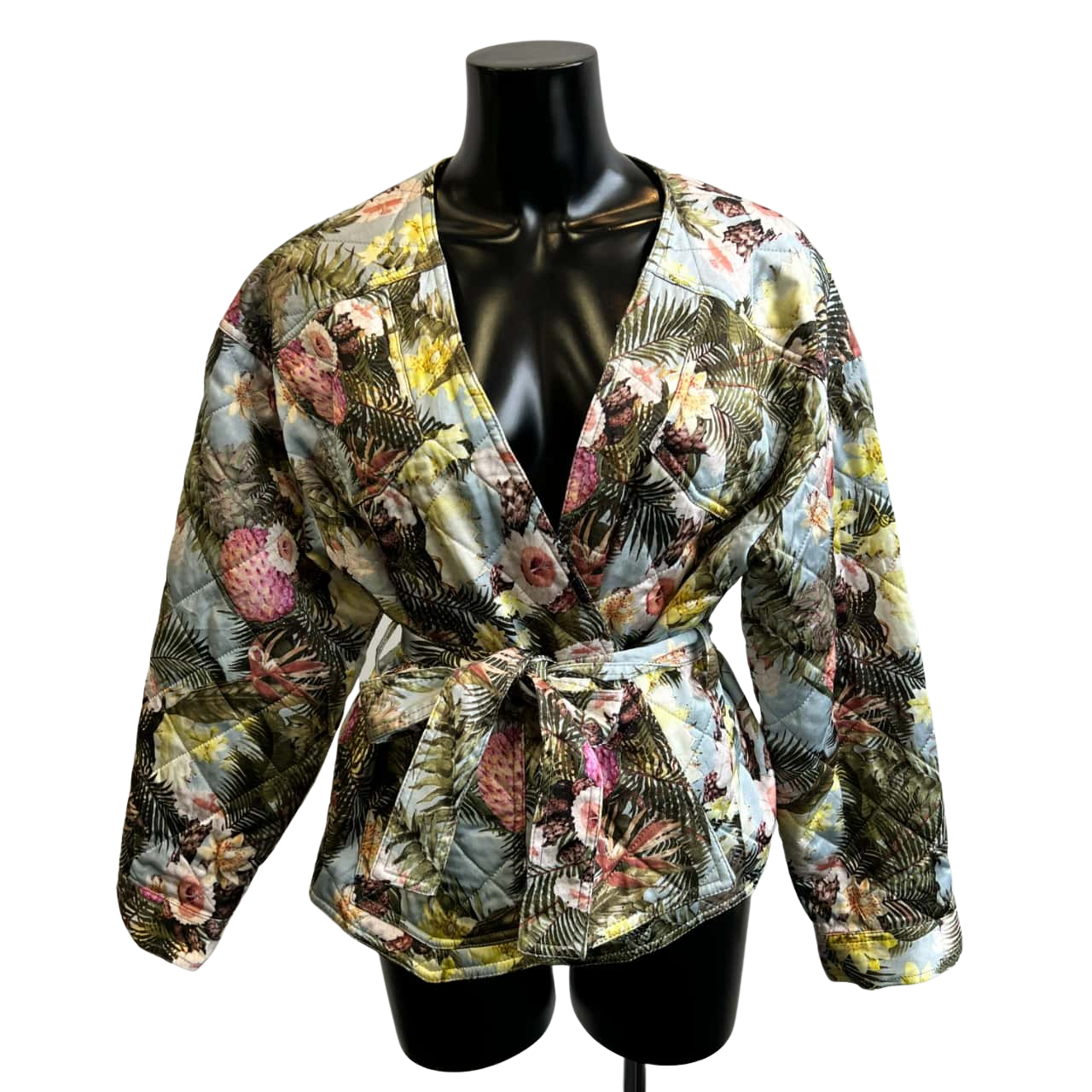 H&M Womens Size 36 Floral Padded Jacket Multi(s)