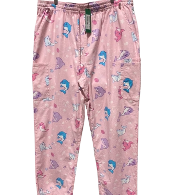 Dangerfield Doplhin Scrub Pants Womens  Size XXXL Straight Leg Pink 