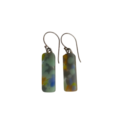 Vintage Womens Earrings Multicoloured Art Glass