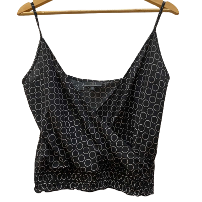 Seed Womens  Size 6 Shoestring Strap Top Black  / Pattern 