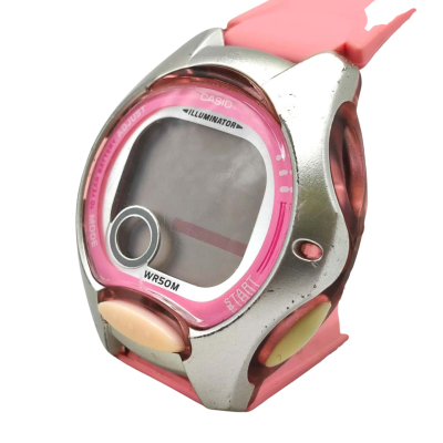 Casio Womens Pink Digital Sports Watch - untested/needs battery