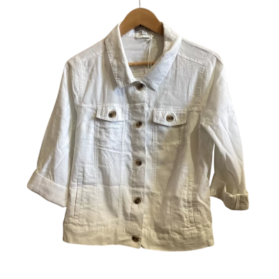 Suzannegrae Womens  Size S Button Up Top White 