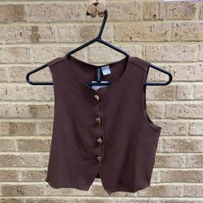 Divided H&M Womens brown vest Size S 