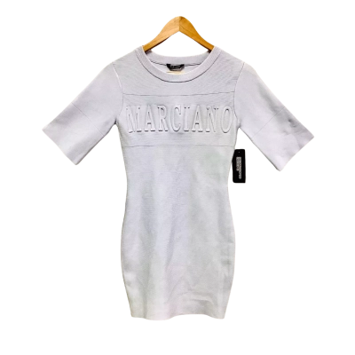 BNWT Marciano Los Angeles, Size XS, Blue Silver, Marciano-Logo, Short-Sleeve, Fitted, Mini-Dress