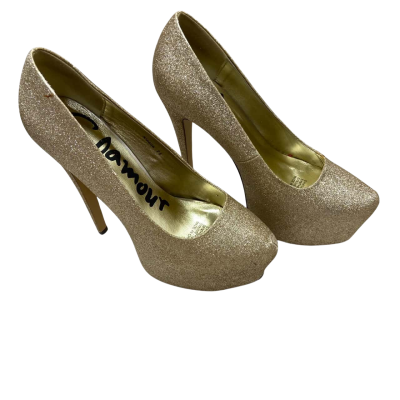 Glamour - Aleena Gold Glitter Shoes