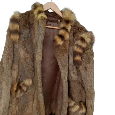  Womens  Size 18 Genuine Rabbit Fur Coat 