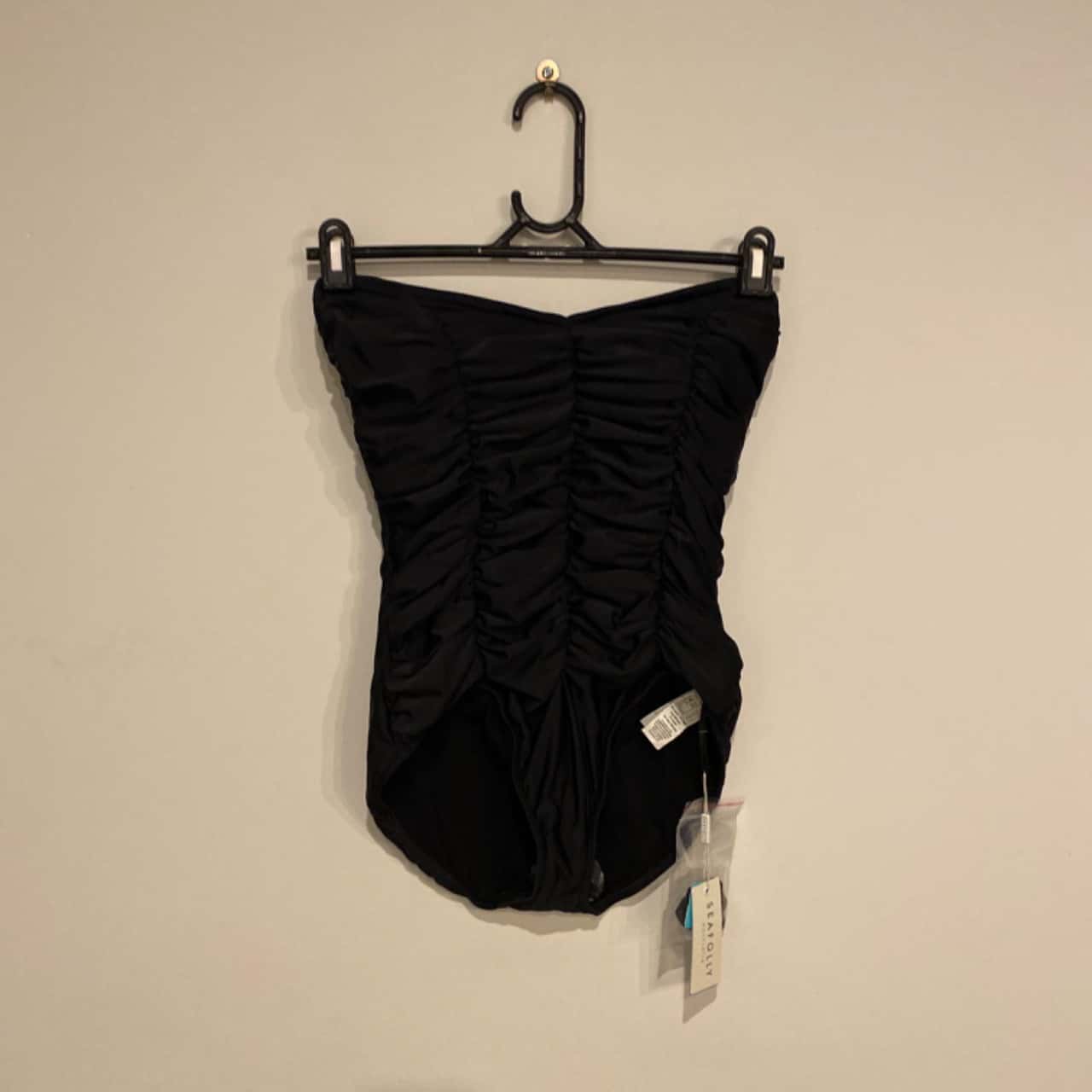 Seafolly Womens Hollywood Mallot Bathers Size 14 Black (s)