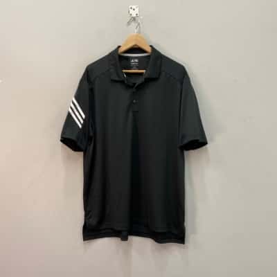 Adidas Golf Mens  Size XL Polo Shirt Black  / White 