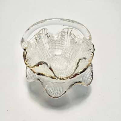 Vtg L.E. Smith Glass Basket Set of 3 Ornament