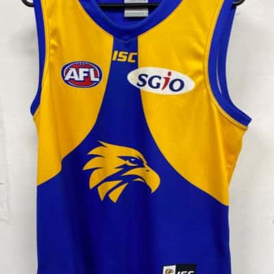 West Coast Eagles AFL Mens  Size L Blue / Yellow gurnsey 