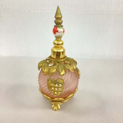 Vintage Perfume Bottle on Stand 24kt Gold Plated