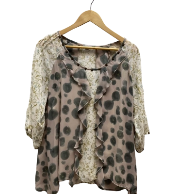 Liz Jordan Womens  Size XL Green Floral Top