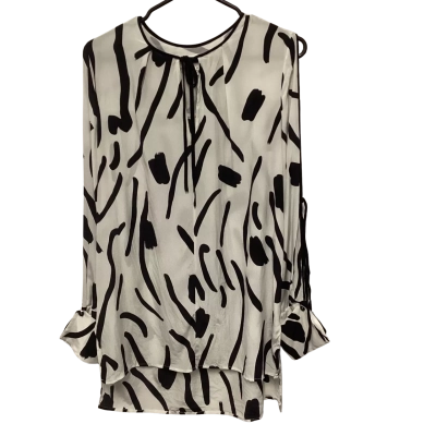 Diane Von Furstenberg Womens  Size 10 Long Sleeve Top Black  / White 