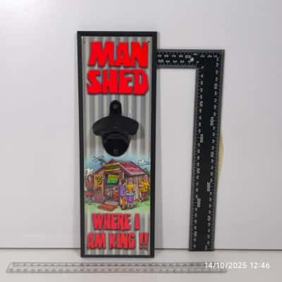 Man Shed Wall Mount Bottle Opener As New 