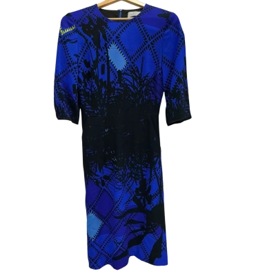  Preen black and blue viscose dress, Size S 