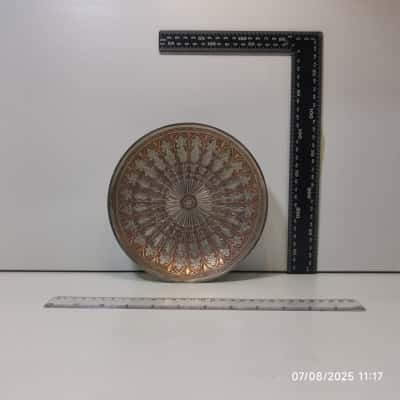 Victorian Style Metallic Plate Footed 