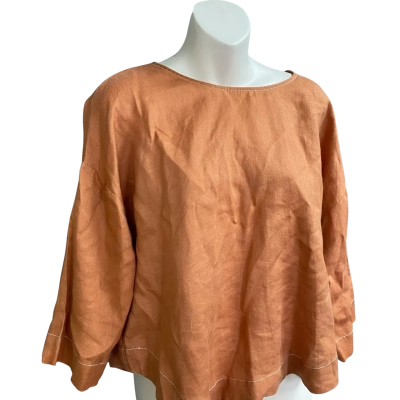 Gorman Women's Top 3/4 Sleeve Size 8 Burnt Orange 