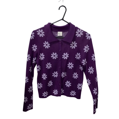 Nikka K Purple Top With Flowers Size M 