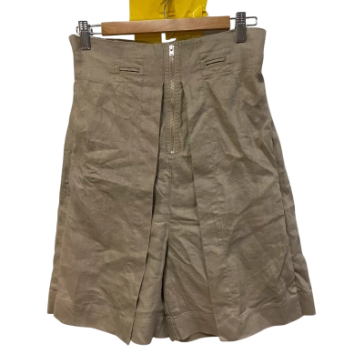 Scanlan Theodore Size 8 Brown Linen Shorts