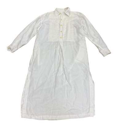 Unisex Vintage Stuart Membery  Size L  Tunic Dress  Linen White   Made In Australia 