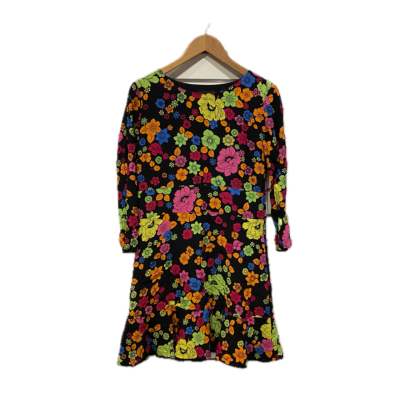Moschino Womens Size 8 Black Floral Multicoloured Dress
