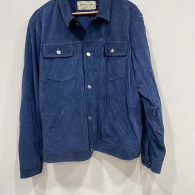 R.M. Williams Mens  Size XXL Leather Jacket Blue 